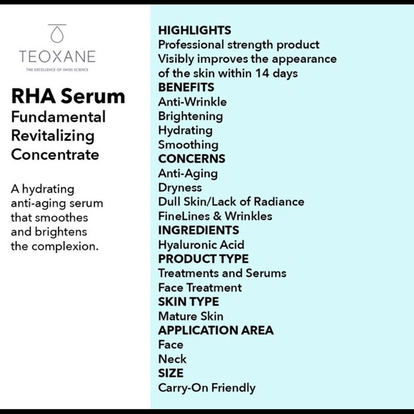 50 NEW TEOXANE RHA Serum Fundamental Revitalizing Concentrate 30 ml / 1.0 fl oz - Picture 2 of 12